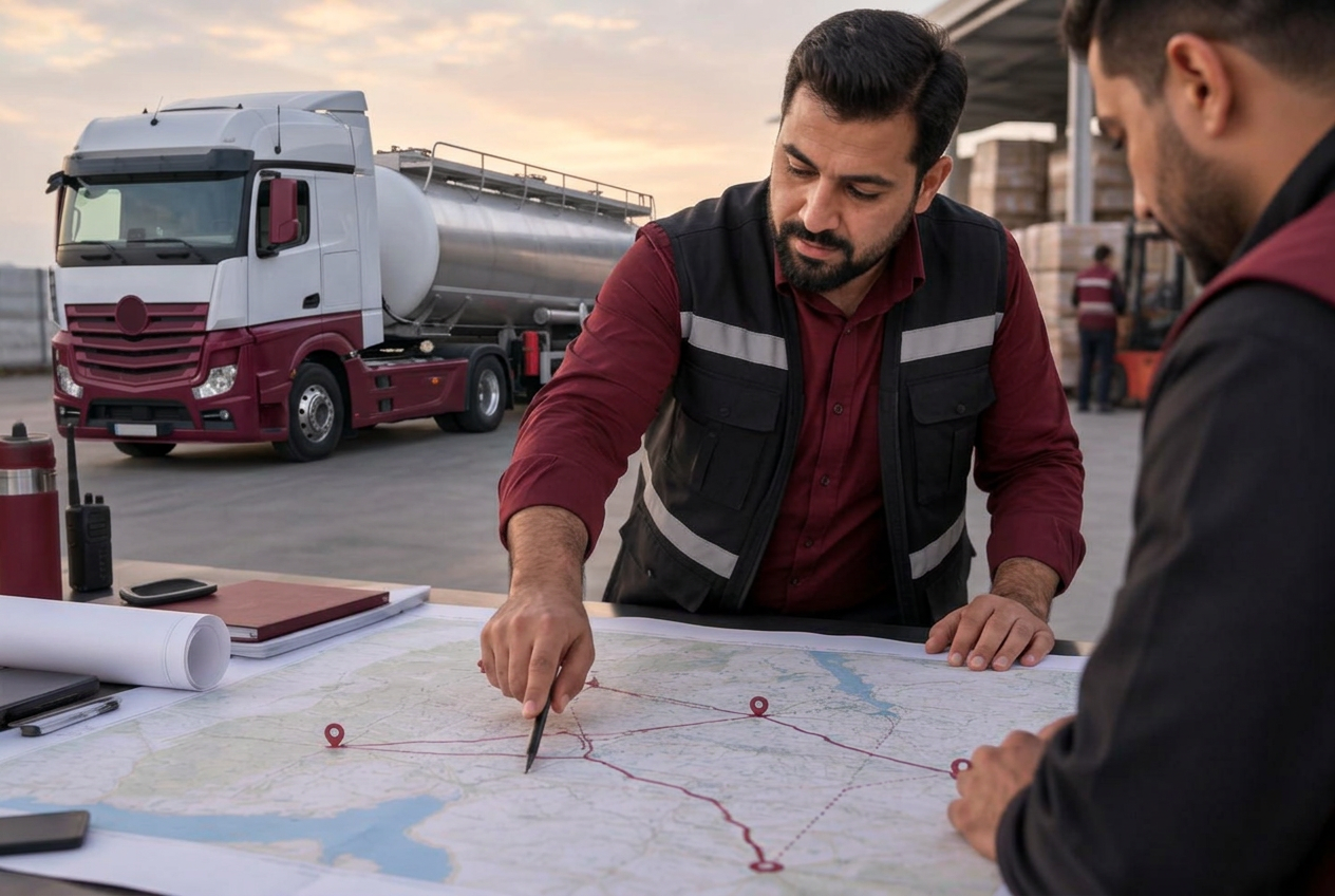 Oil transport route being planned between collection and destination