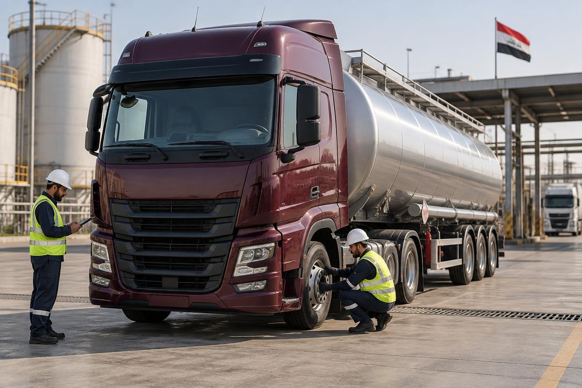Oil tanker receiving a pre-departure inspection